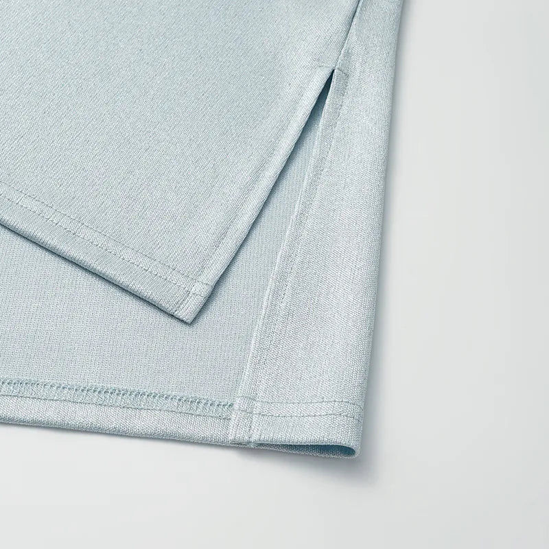 'Easy Go Chic' acetate jersey top - light blue