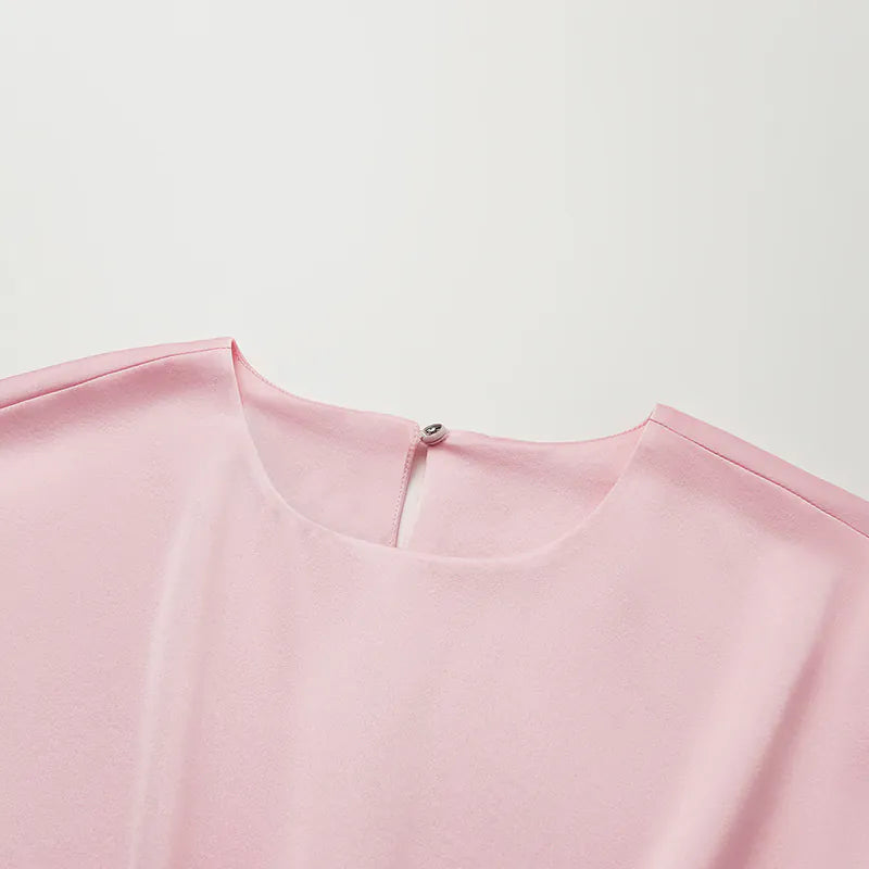 Silk 3D Cut Top - Cherry Blossom Pink