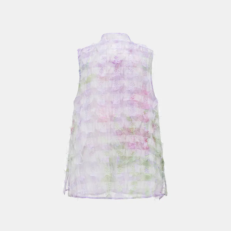 "Imperial Garden Teatime" Ruffo Coli Italian high-end custom-made three-dimensional craft fabric Chinese style top - Spring color