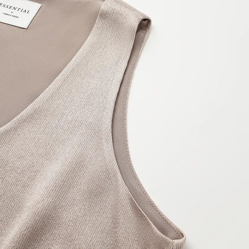 'Easy Go Chic' acetate vest — Coffee