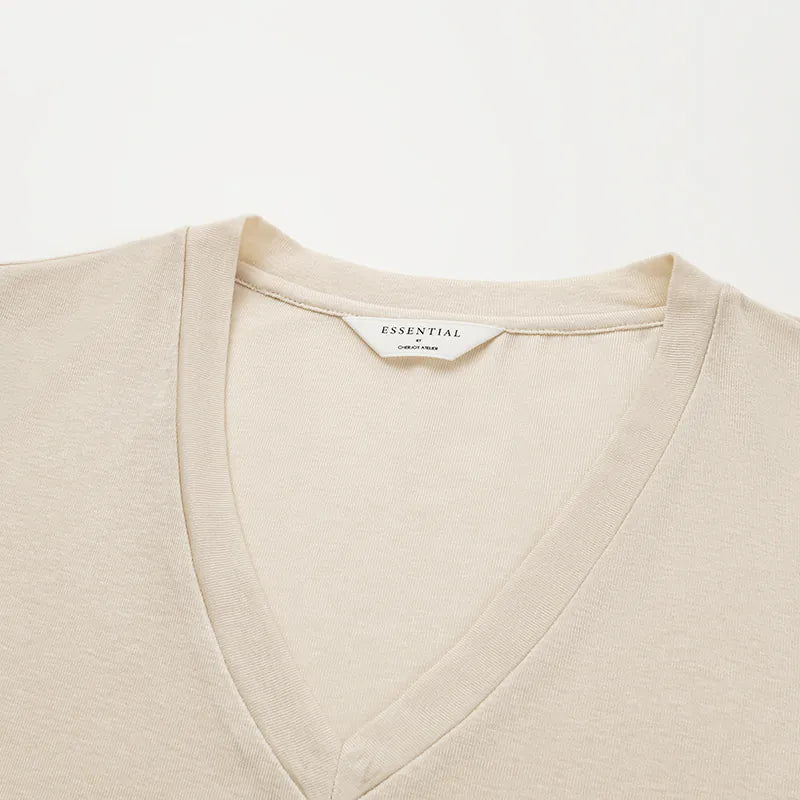 "Exquisite Everyday" Modal Special Cut T-shirt - Nude