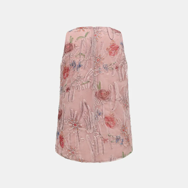 "Gallery Hours" Italian 3D painted lace vest