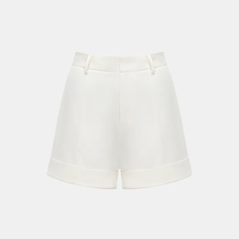 "British Elegance" Pressed Shorts - White