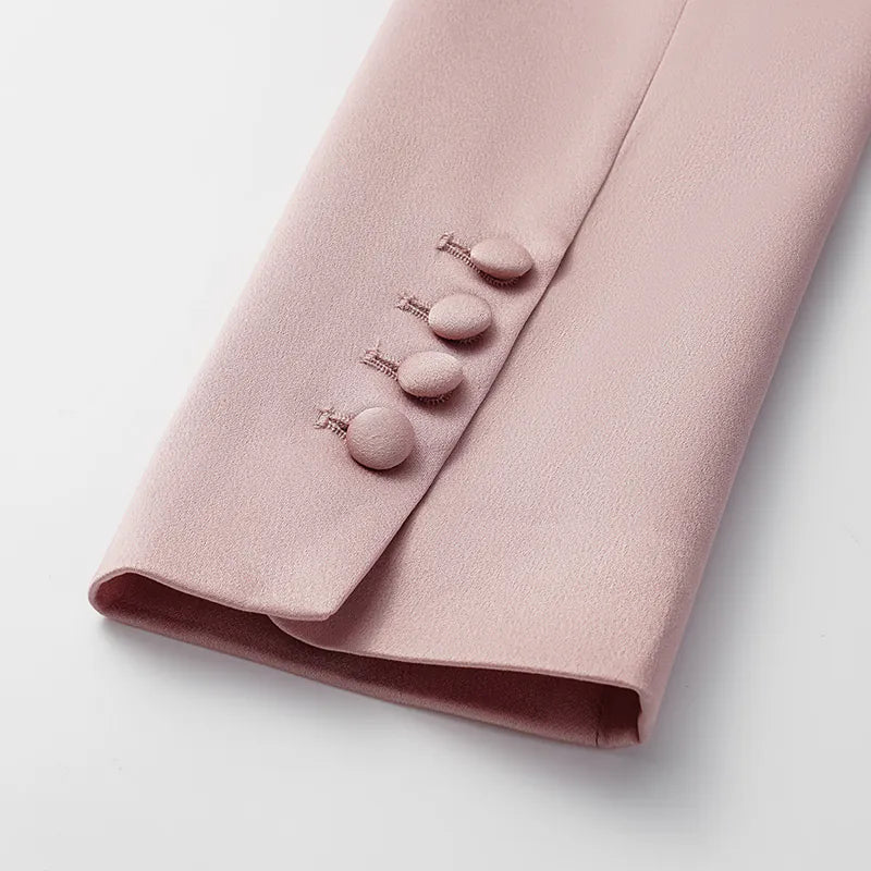 "British Elegance" Oversized Blazer - Dry Rose Pink