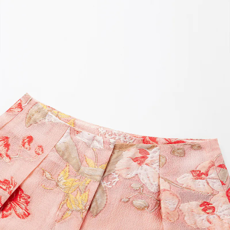 "Orchid Fragrance" Italian Jacquard Shorts