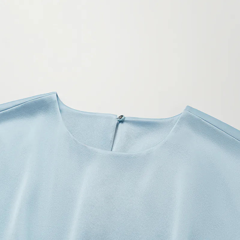 Silk 3D Cut Top - Sky Blue