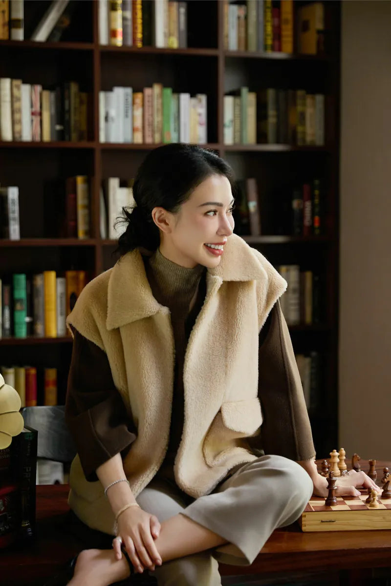 Autumn Diary Silk Cashmere Turtleneck Tunic—Earl Grey