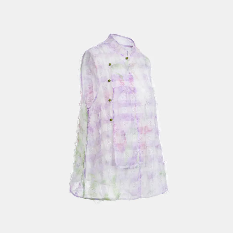 "Imperial Garden Teatime" Ruffo Coli Italian high-end custom-made three-dimensional craft fabric Chinese style top - Spring color
