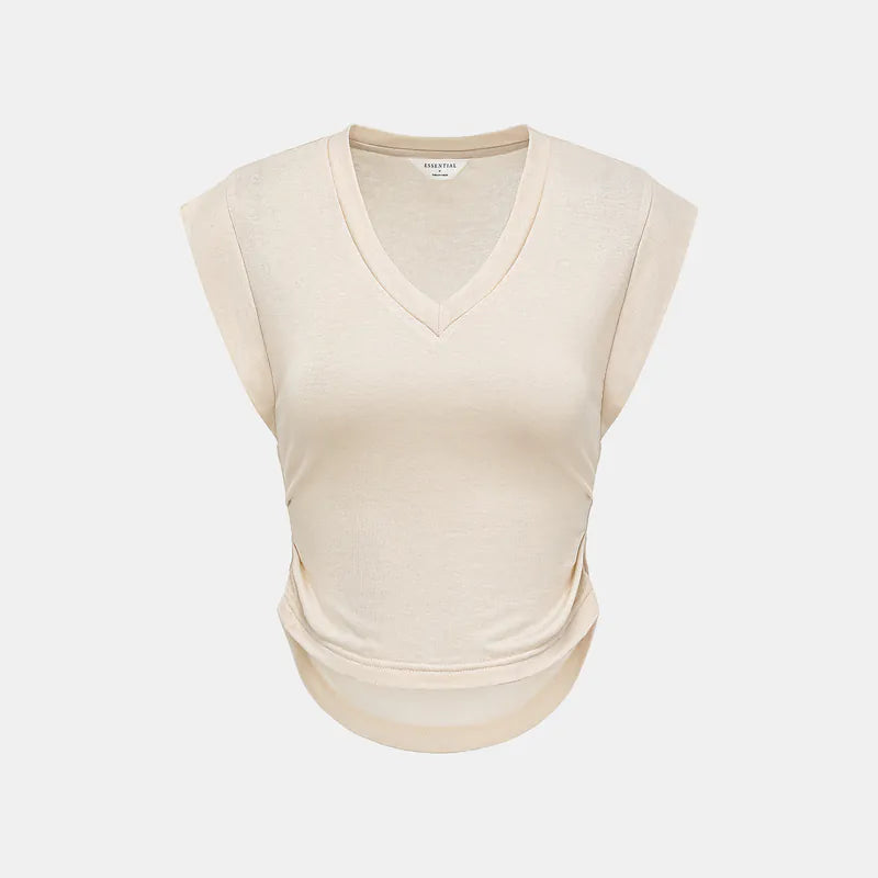 "Exquisite Everyday" Modal Special Cut T-shirt - Nude