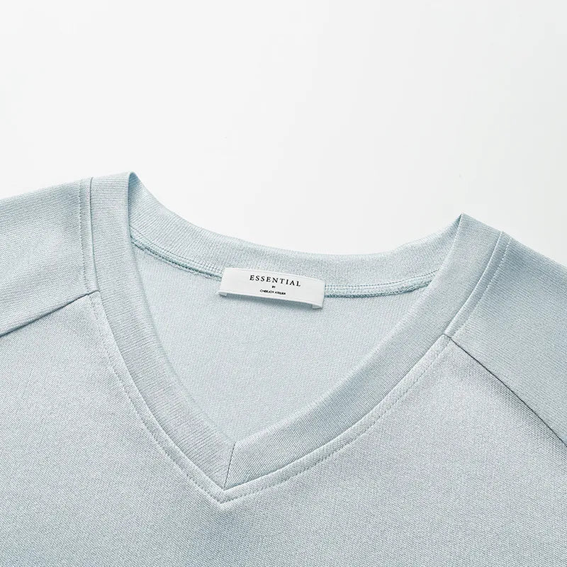 'Easy Go Chic' acetate jersey top - light blue