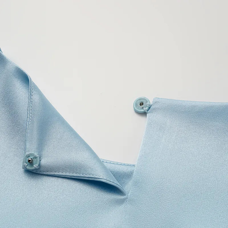 Silk 3D Cut Top - Sky Blue