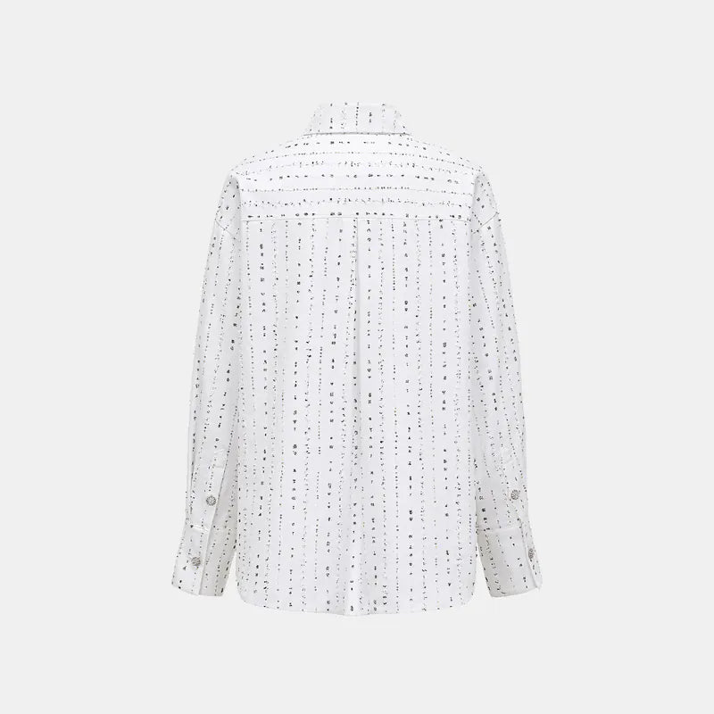 "Daytime Sparkle" Oversized shirt made of Italian high-end custom fabric