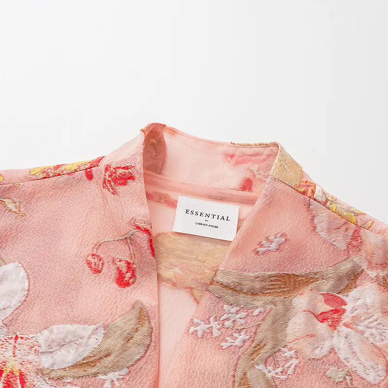 "Lan Xiang Yan Ran" Italian jacquard light Chinese style vest