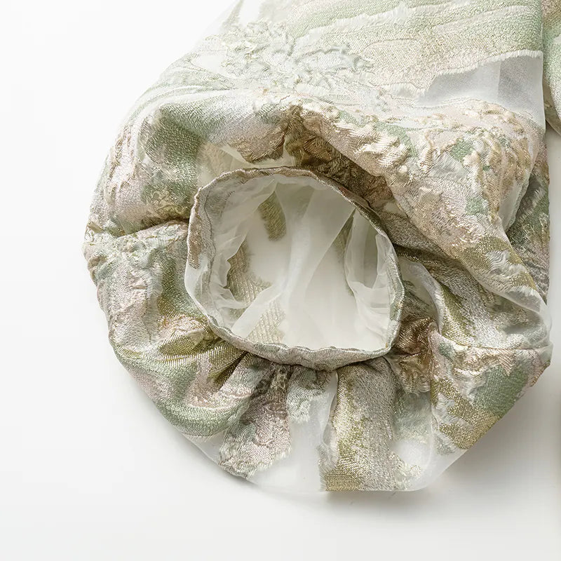 "Chun Shang Ya Ji" Italian jacquard fabric light Chinese style jacket - mint green