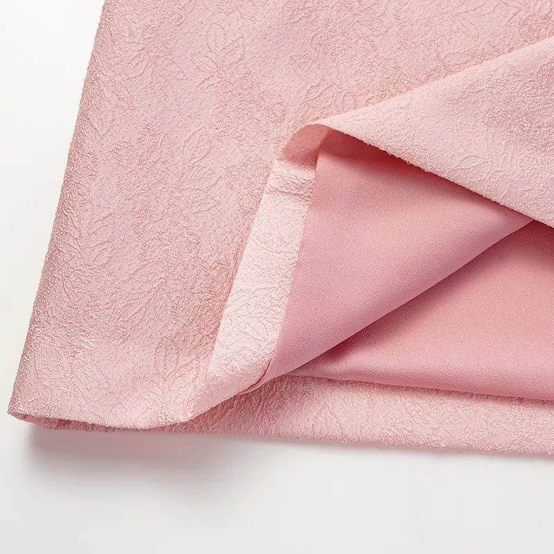 "Quiet and Easy" Jacquard Loose Dress - Rose Pink