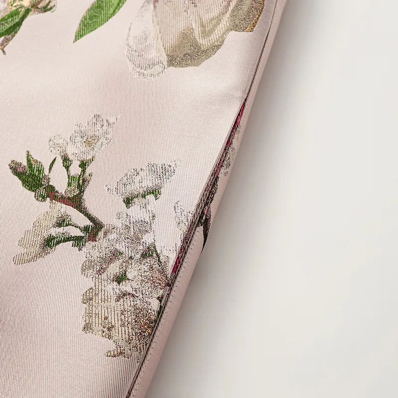 "Imperial Garden Teatime" Italian jacquard fabric patchwork vest long vest - Magnolia