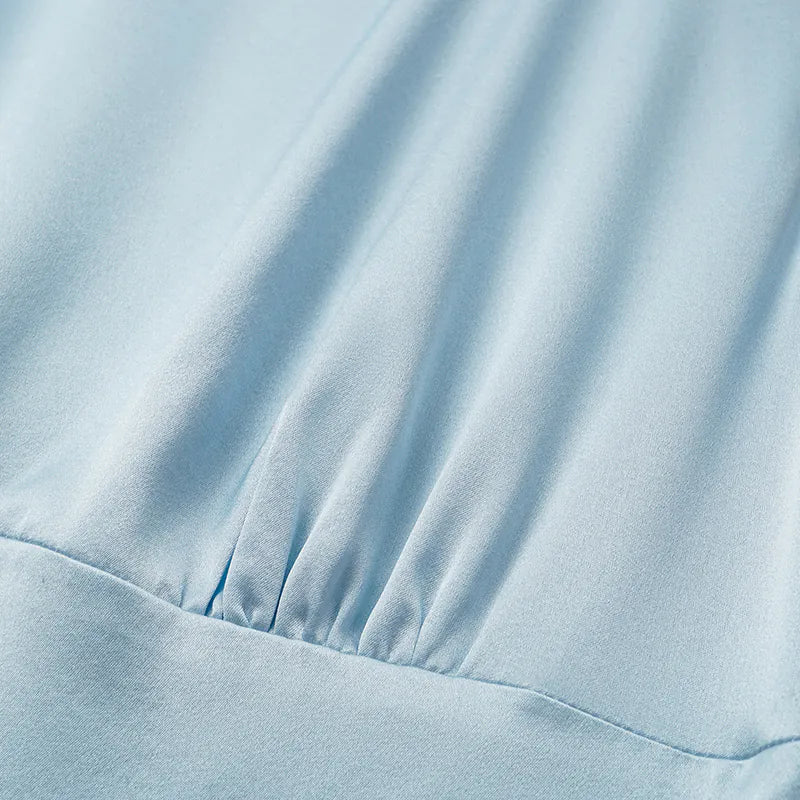 Silk 3D Cut Top - Sky Blue