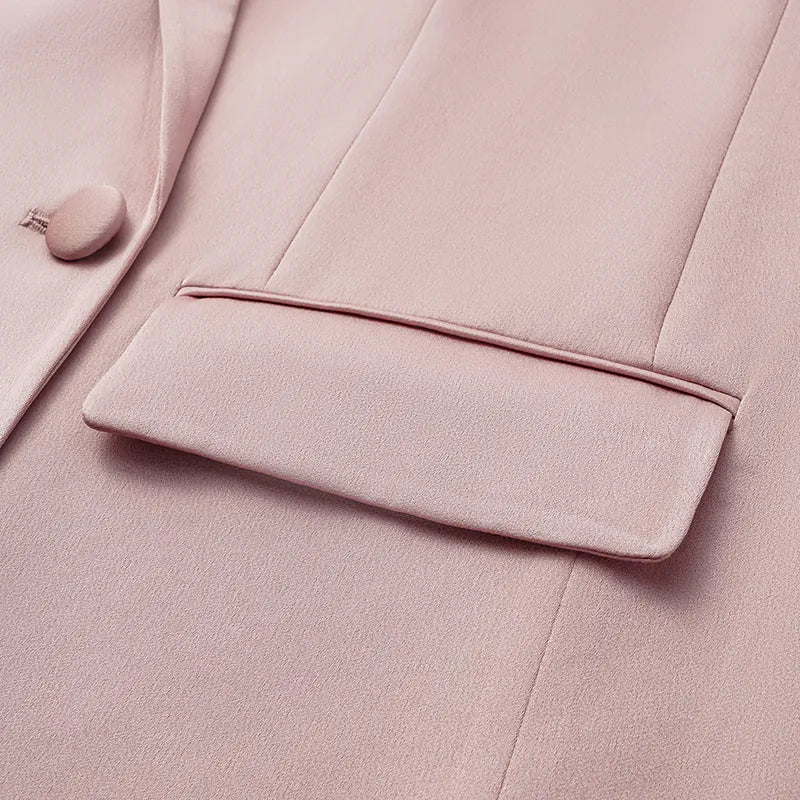 "British Elegance" Oversized Blazer - Dry Rose Pink
