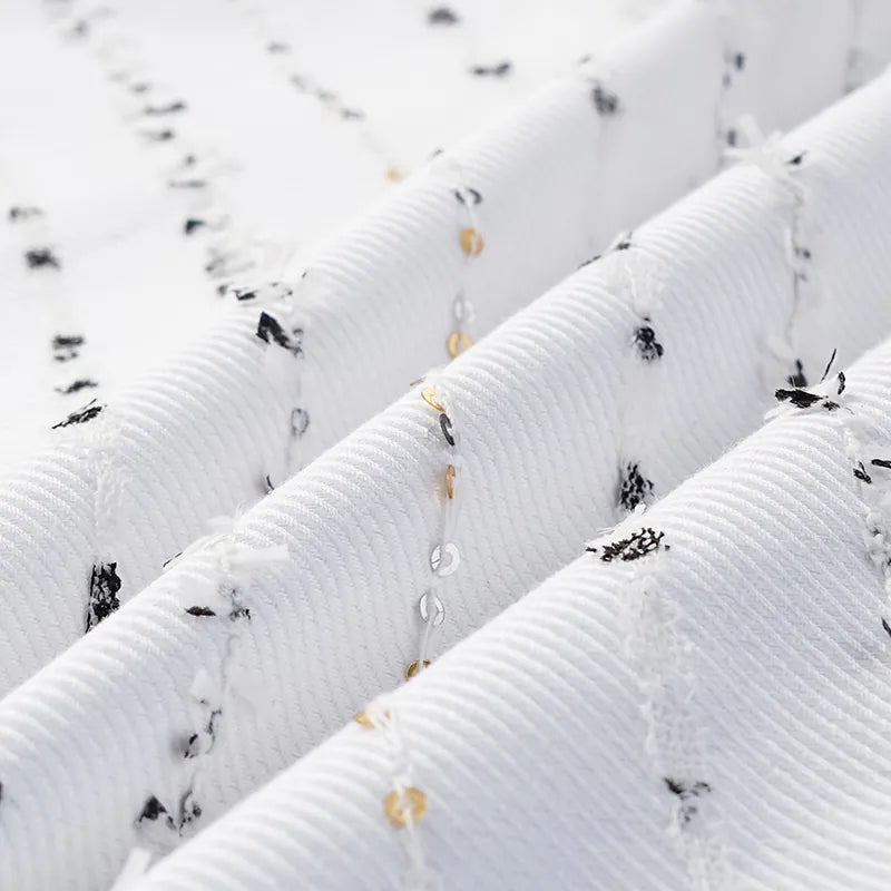 "Daytime Sparkle" Oversized shirt made of Italian high-end custom fabric