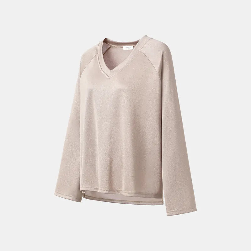 'Easy Go Chic' acetate jersey top — Coffee