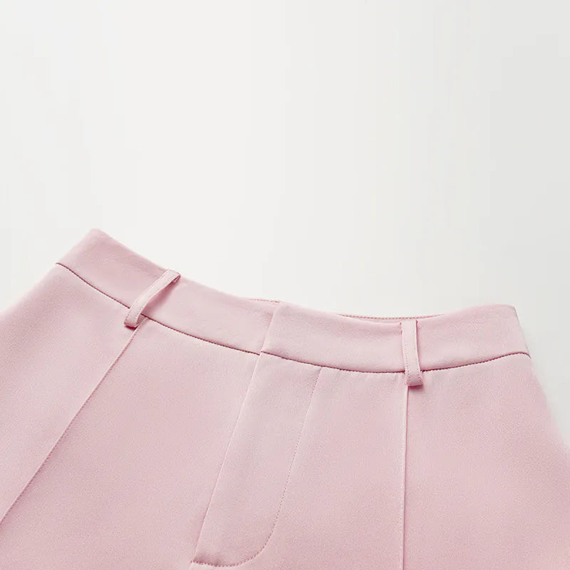 "British Elegance" Pressed Suit Shorts - Cherry Blossom Pink