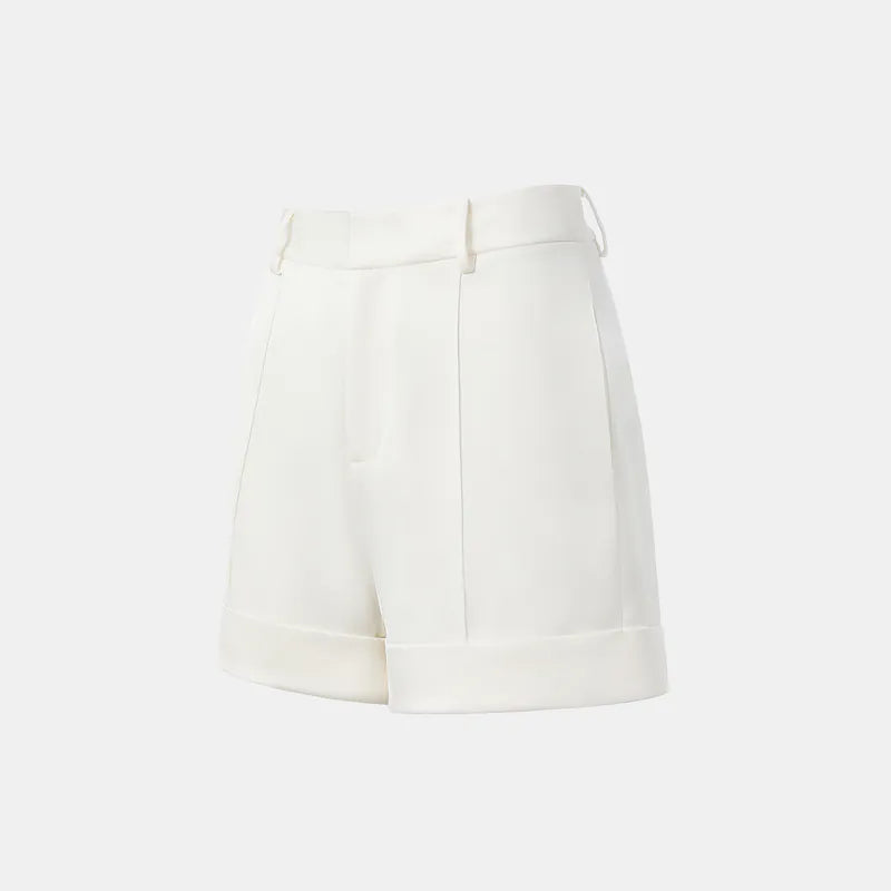 "British Elegance" Pressed Shorts - White