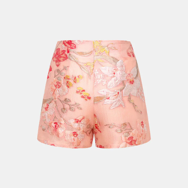 "Orchid Fragrance" Italian Jacquard Shorts