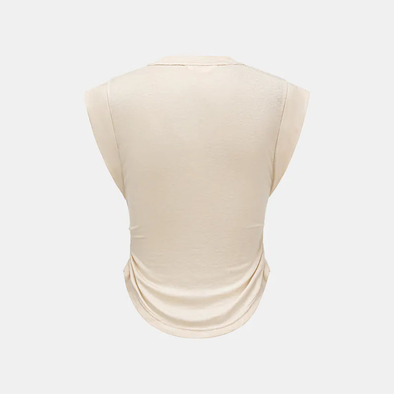 "Exquisite Everyday" Modal Special Cut T-shirt - Nude
