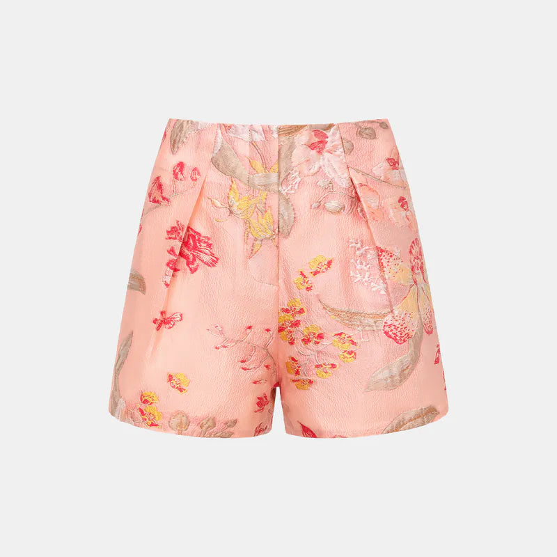 "Orchid Fragrance" Italian Jacquard Shorts