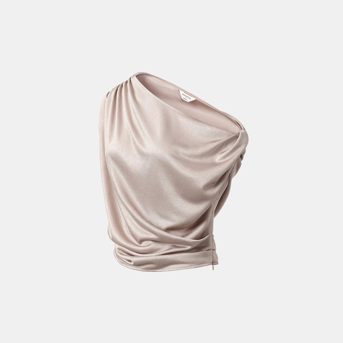 'Easy Go Chic' acetate jersey special cut off-shoulder top — Coffee