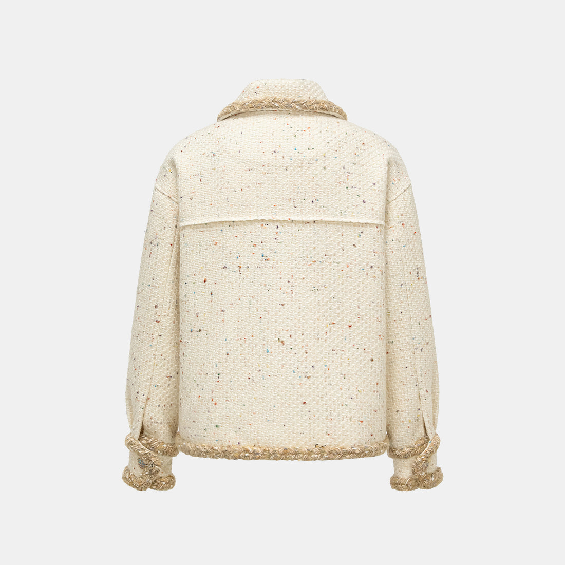 "Tokyo'Hours" Oversized Tweed Jacket—Vanila Milk