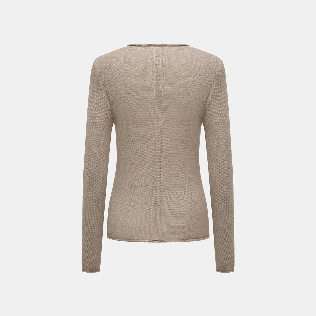 "Winter Diary" Silk Cashmere Basic Top - Brown