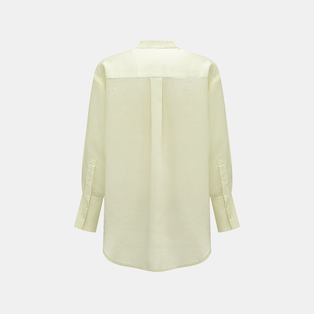 "Intellectual Moment" Tencel Satin Chiffon Oversized Shirt - Goose Yellow