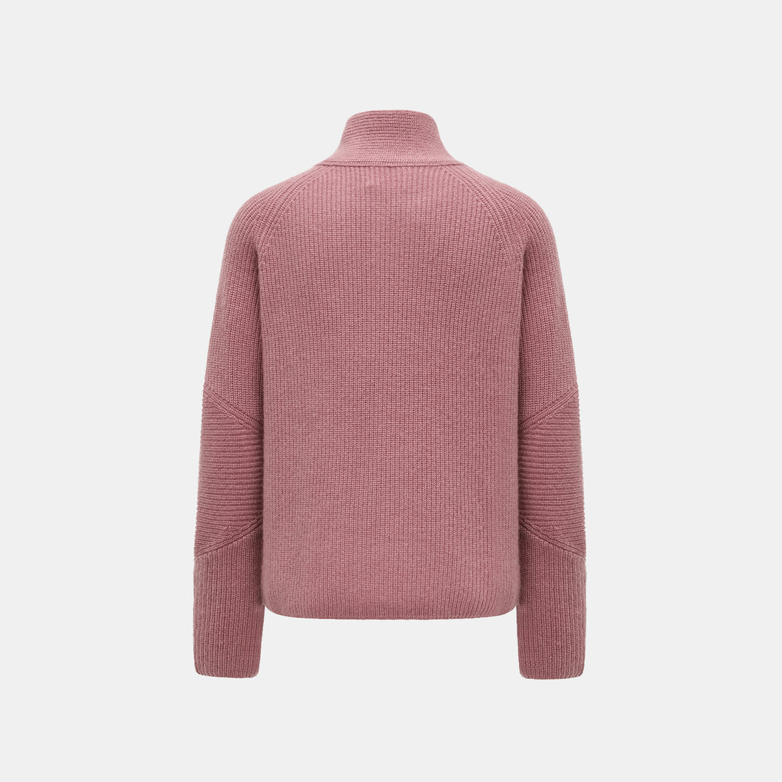 "Winter Diary" 100% Cashmere High Neck Panelled Jacket - Strawberry Macaron