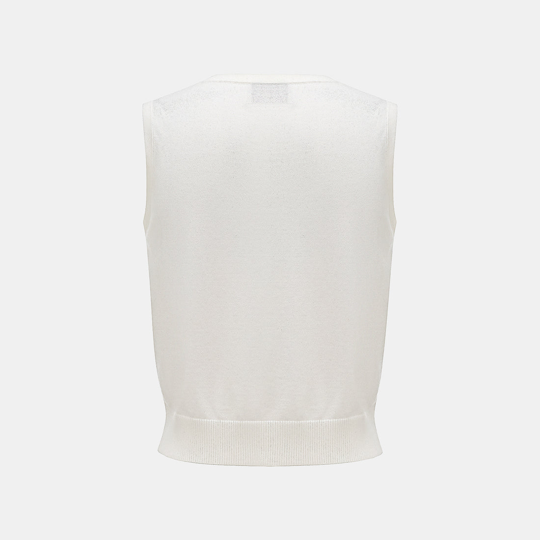 "Summer Diary" Cool Triacetate Cashmere Knit Vest—PURE