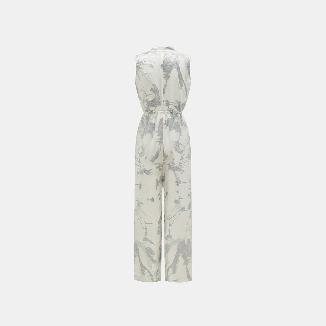 "Spring" Italian burnt silk jacquard light Chinese style jumpsuit