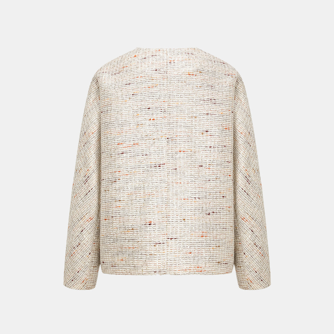 "Oxford Autumn Elegance" Tweed Oversized Jacket - White and Multicolor