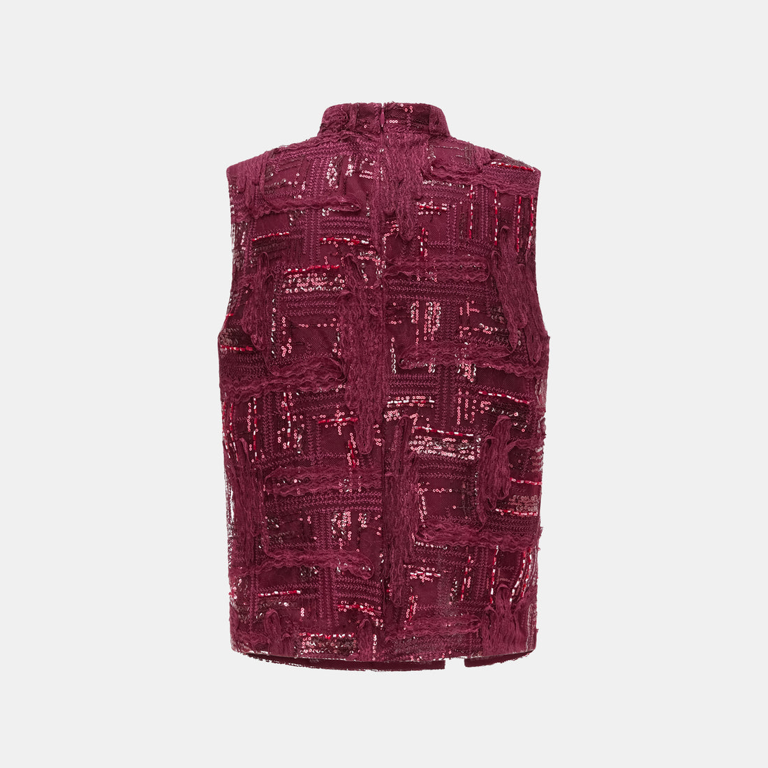 "Imperial Gala" Luxury Lace Art Beaded Embroidery Light Chinese Style Stand-up Top - Yanxia Hanchun