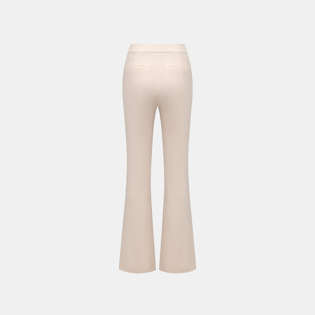 "Weekend at Monaco." Special bamboo texture acetate casual flared pants - Ivory