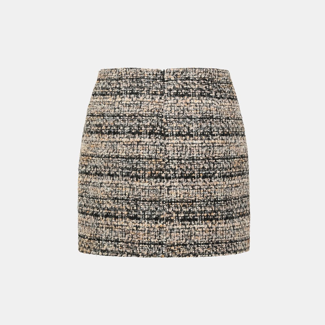 “Knightsbridge citywalk.” Tweed Skirt - Camel/Black