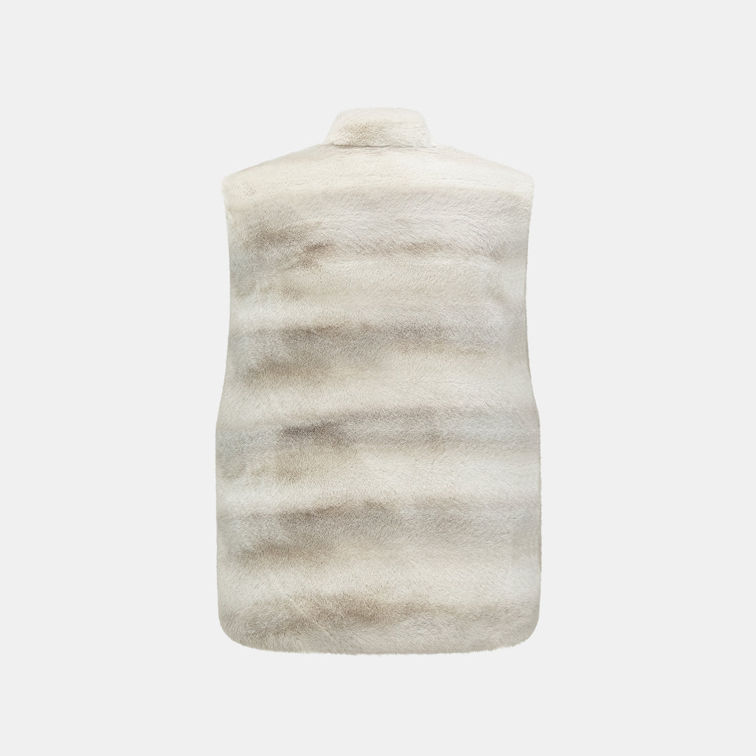 "Imperial Gala" Tech Fur Chinese Style Vest - Platinum Beige