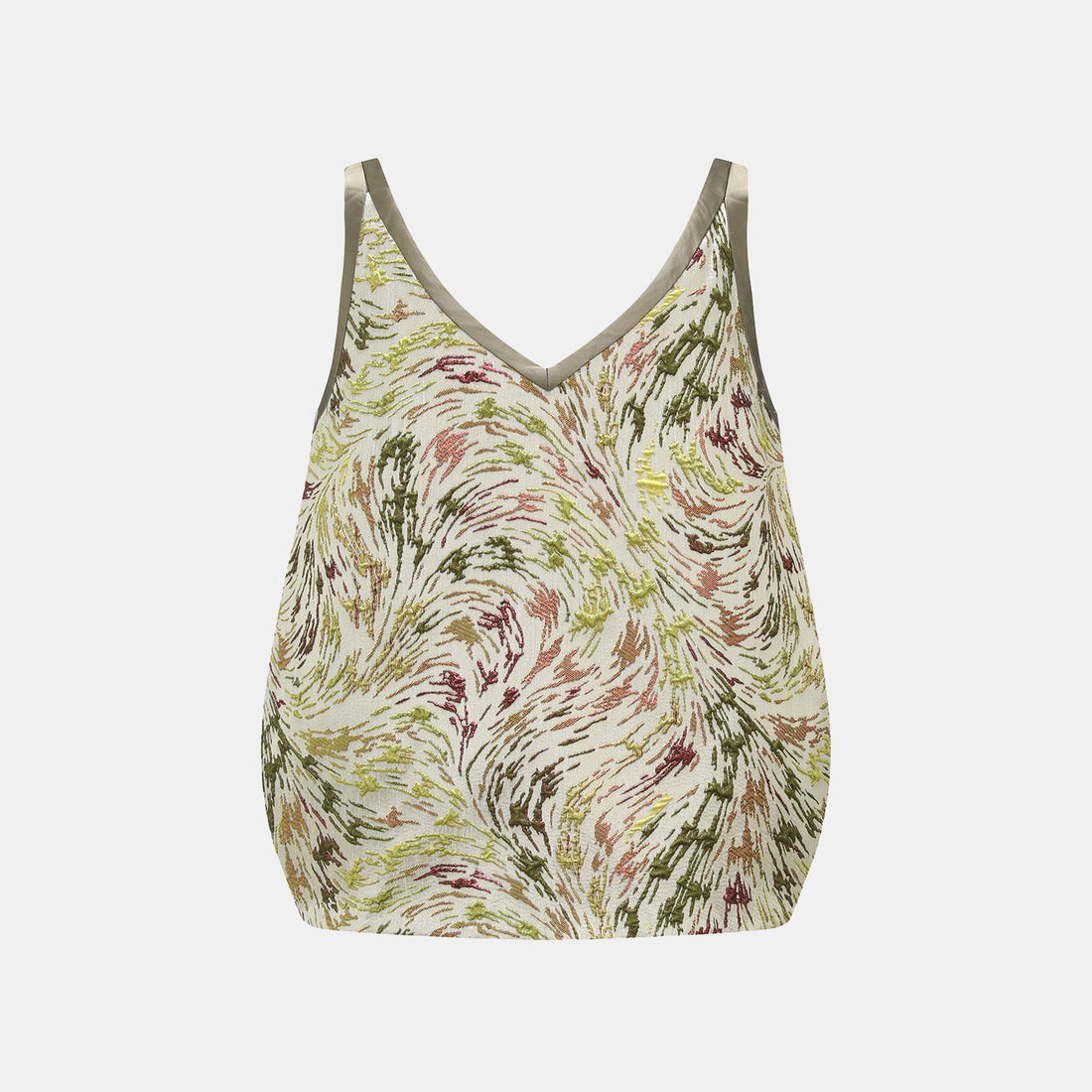 "Imperial Garden Teatime" Italian jacquard patchwork vest - Spring Breeze Green Hotel