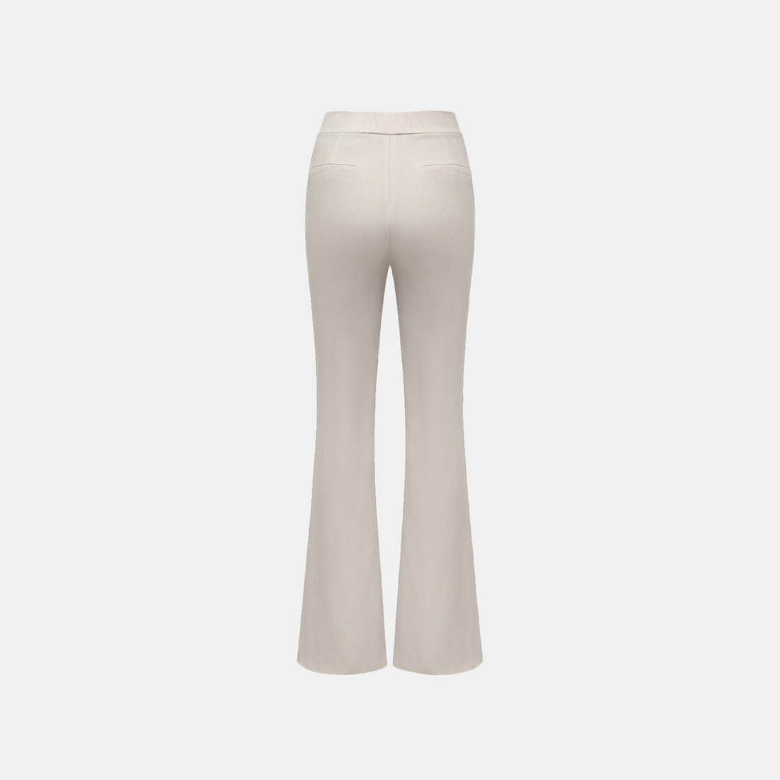 "Weekend at Monaco." Special bamboo texture acetate casual flared pants - Beige
