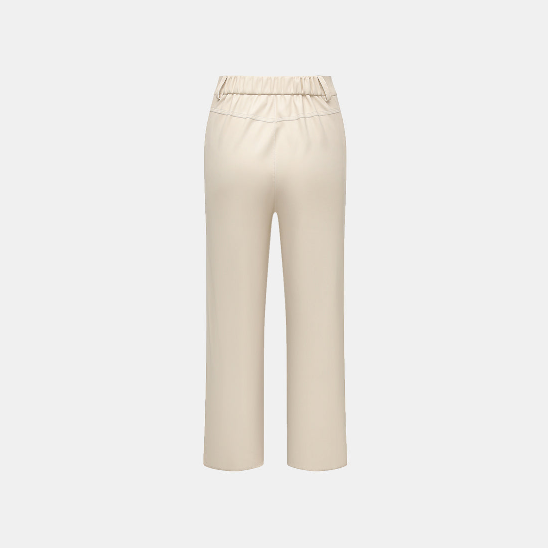 Easy-go Chic” Vegan Leather Cropped Pants—Cream White
