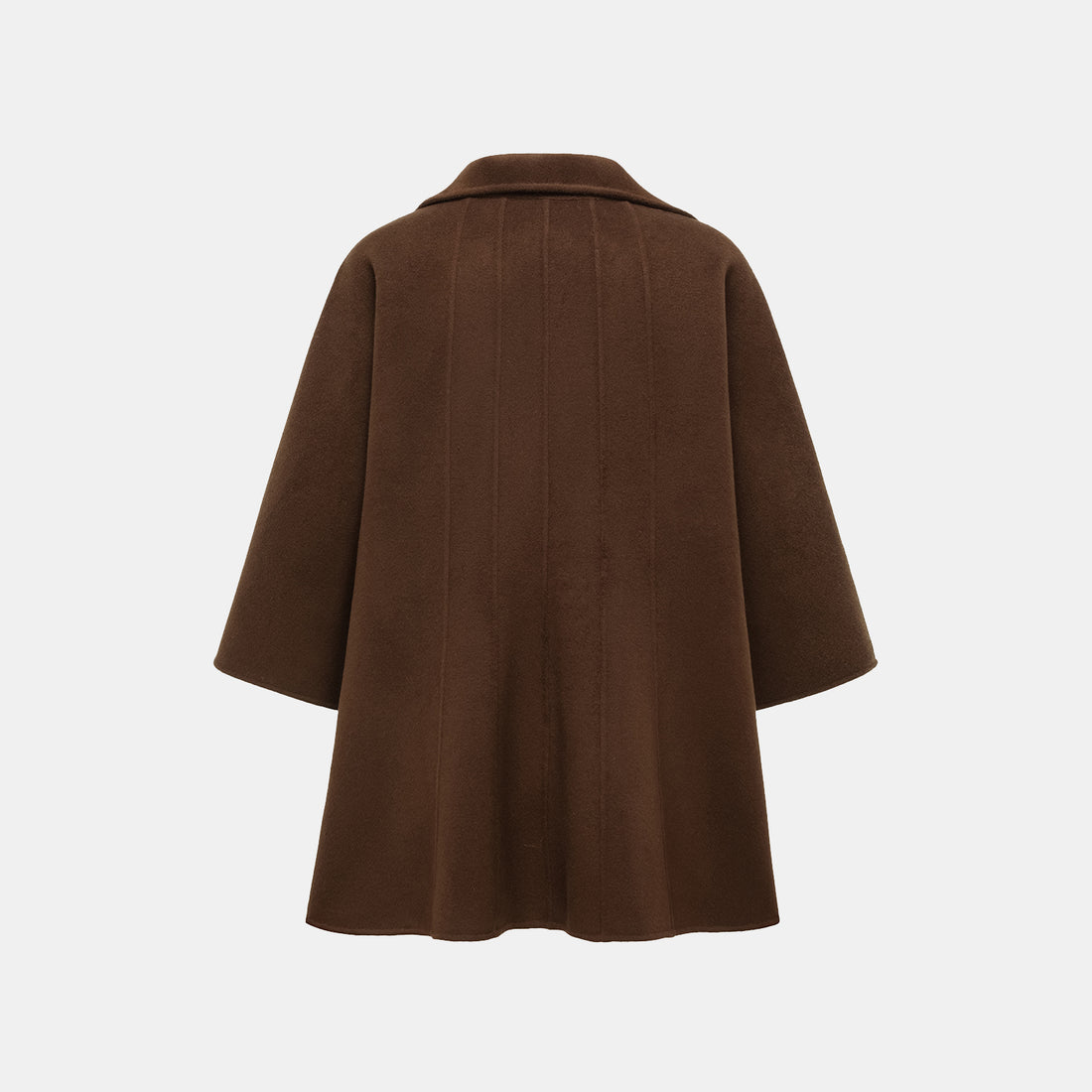 "Winter Diary" 100% Cashmere Double-faced Long Pile Craft Short Coat - Dark Chocolate