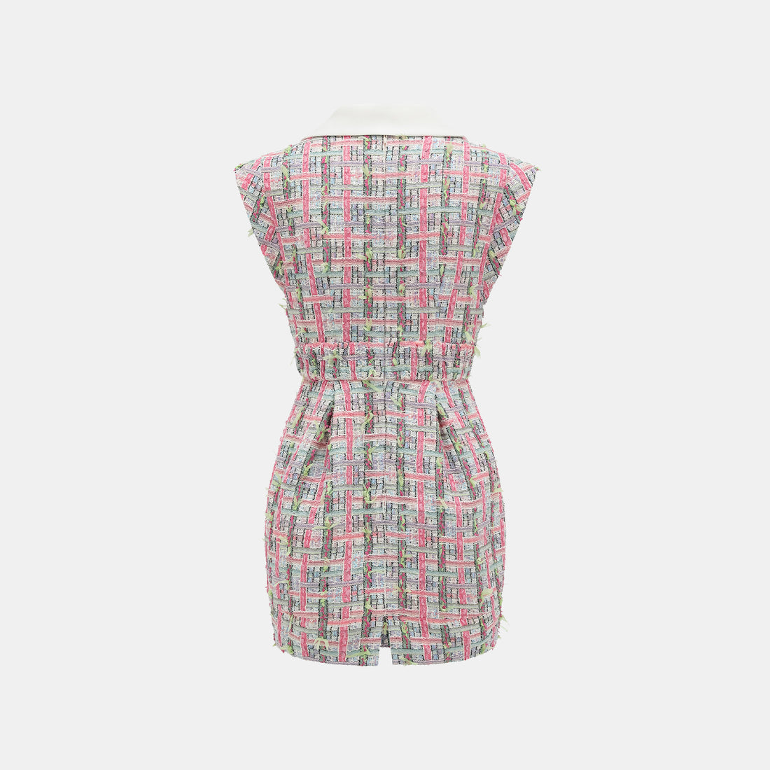 "Arcade of CherJoy Atelier." French summer light tweed patchwork waist dress