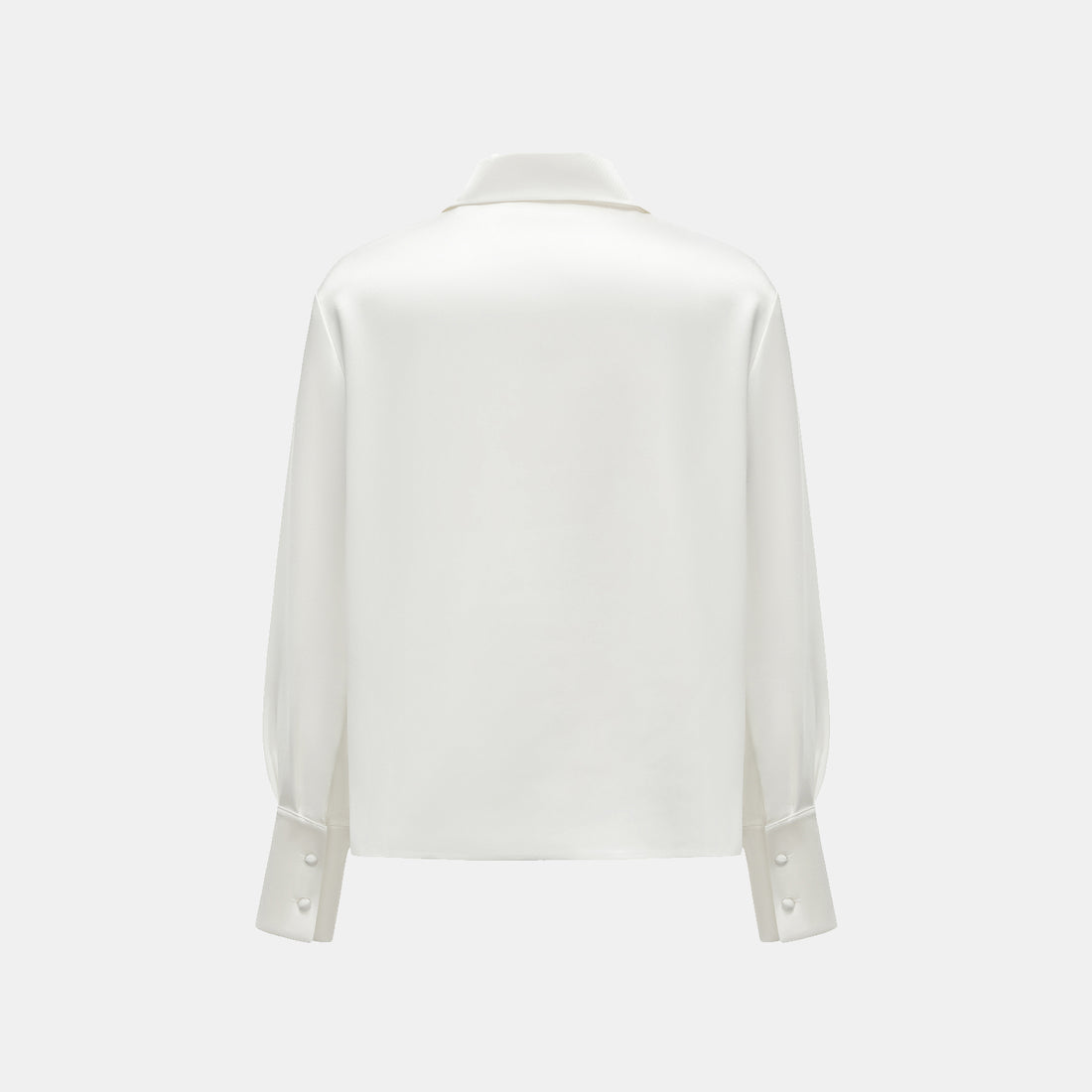 "Spring" Crystal Scale Texture Acetate Light Chinese Shirt - White