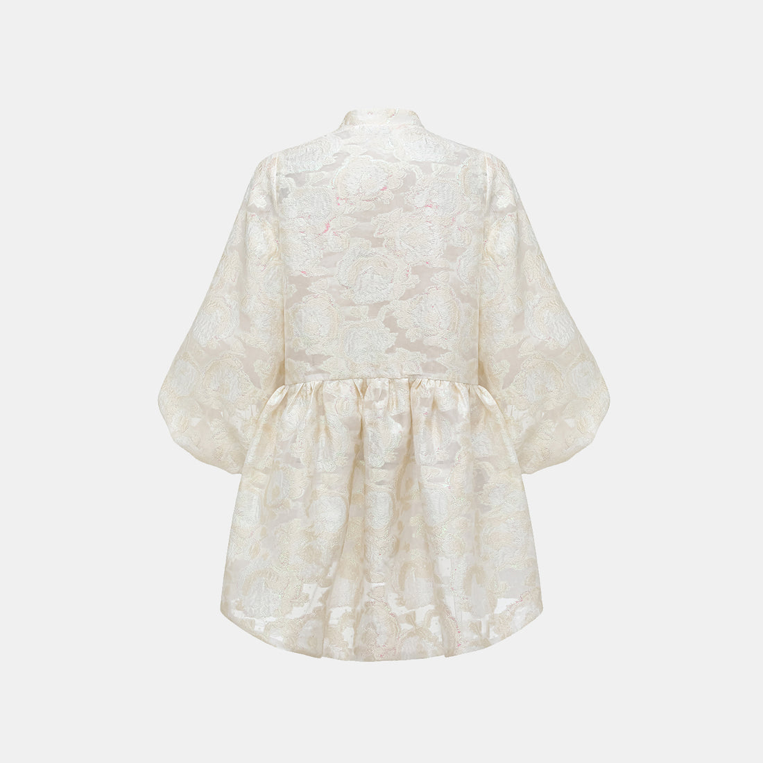 "Tea Banquet" Burning Flower Jacquard Light Chinese Style Jacket - Moon Reflecting the Lotus Pond
