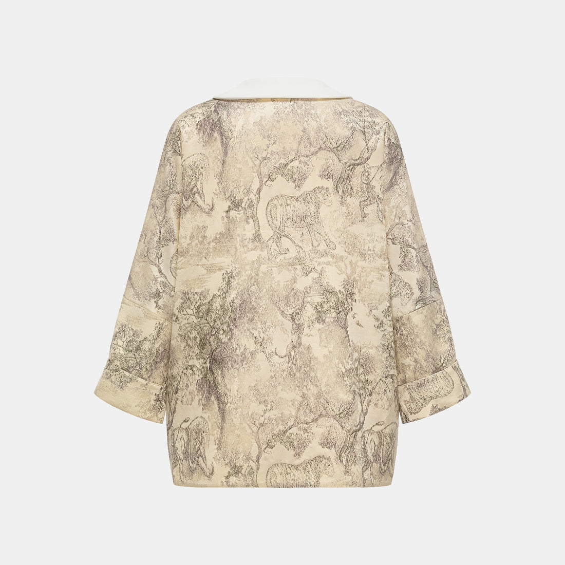 "Imperial Garden Teatime" embroidered silk and wool shawl - green