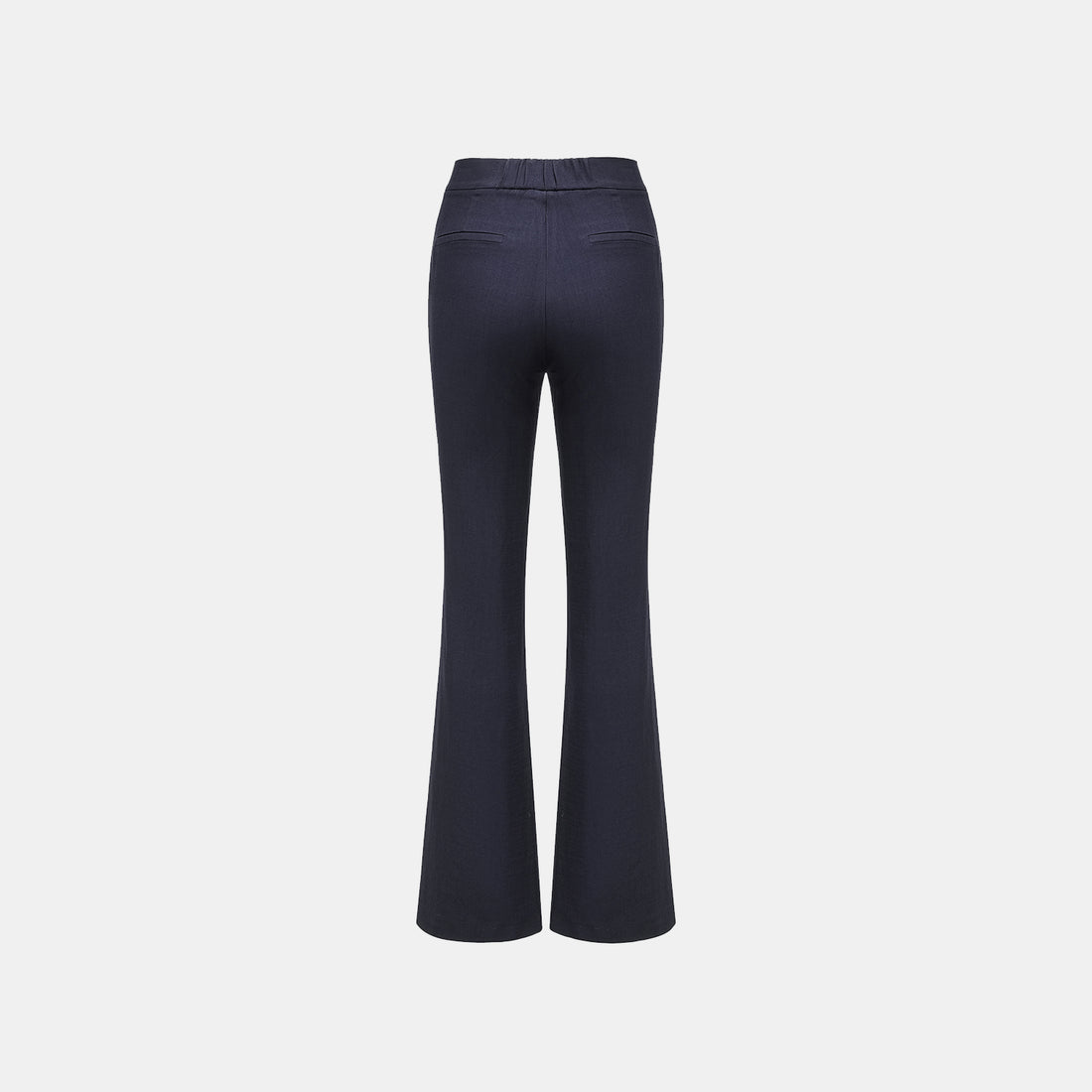 "Weekend at Monaco." Special bamboo texture acetate casual flared pants—Ink